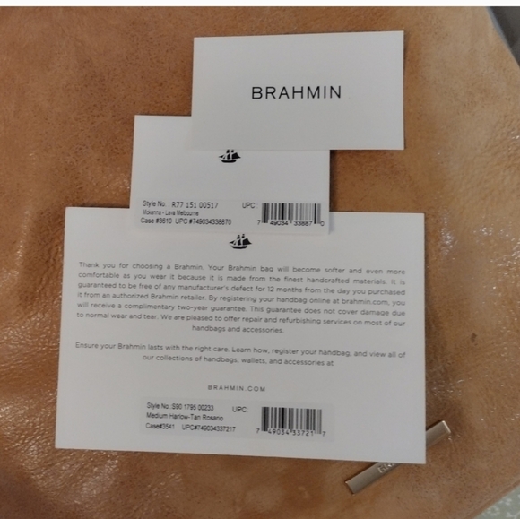 Brahmin Retired Harlow Tan Rosario Drawstring Bag - Picture 14 of 15